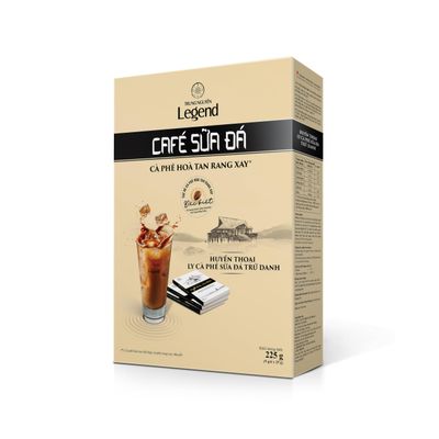 TRUNG NGUYEN LEGEND CAFE SUA DA Premium Instant Coffee for Energy Boost by NANO+ Technology, Non-Dairy Creamer, Coffee Mix - Strong and Pure Vietnamese Instant Coffee (9 Packets/Box)