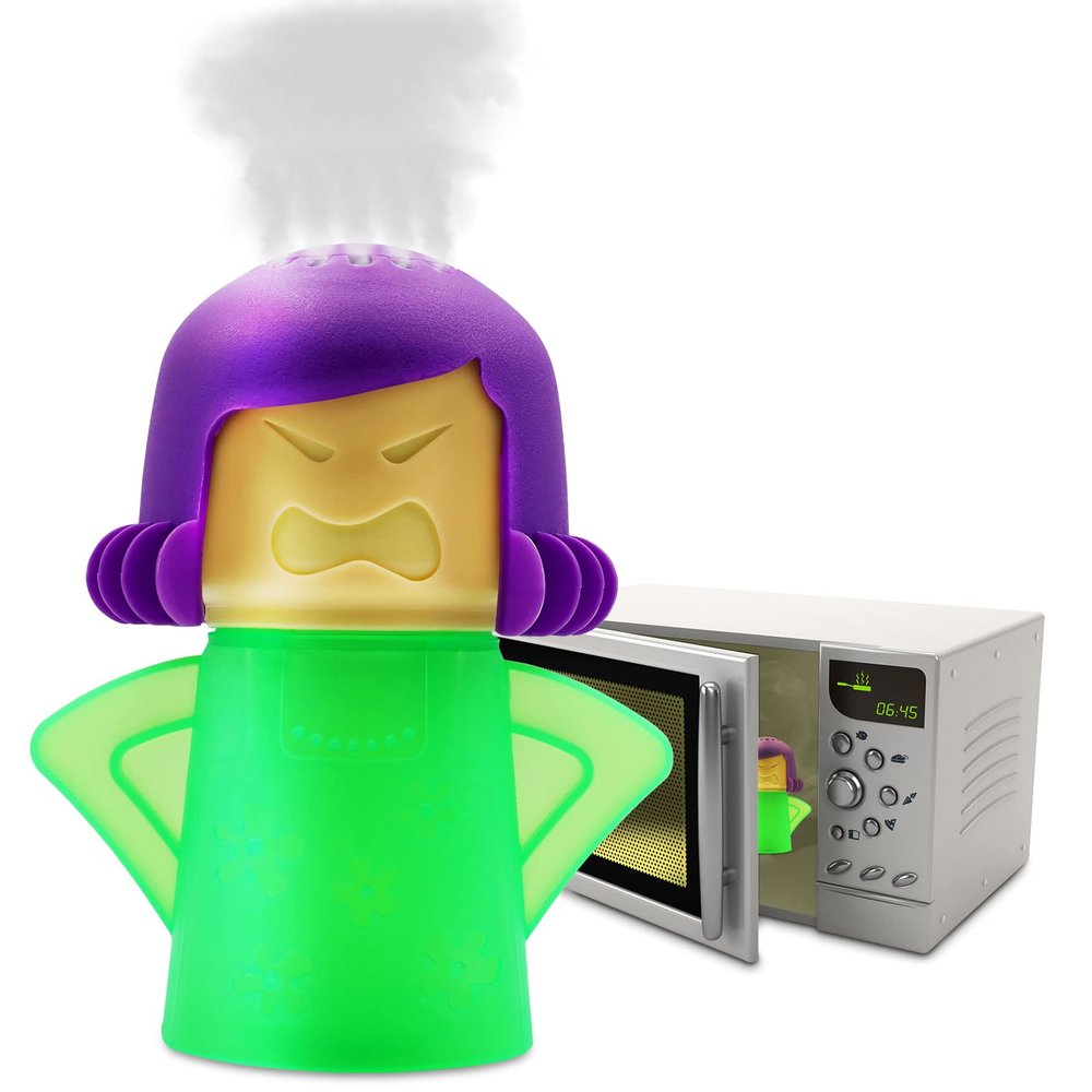 Abnaok Microwave Cleaner, Angry Mama Microwave Cleaner Microwave Oven Steam Cleaner Easily Clean in Minutes Cleans Add Vinegar and Water for Home or Office with English Manual (Green)