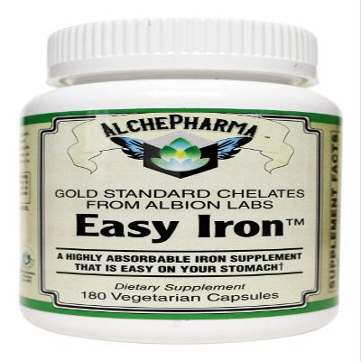 Easy Iron ( Patented Ferrochel, iron bisglycinate ) - 180 Vegetarian Capsules