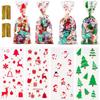 200 PCS Christmas Cellophane Goody Bags Assortment for Holiday Treats, Party Favors, Candy Bags, Gifts, Party Supplies view 1