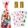 200 PCS Christmas Cellophane Goody Bags Assortment for Holiday Treats, Party Favors, Candy Bags, Gifts, Party Supplies view 3