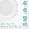 100 Count Disposable 6 Inch White Plastic Dessert Plates view 3