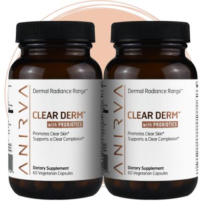 2-Pack Acne Pills with Zinc for Adults, Acne Pill for Hormonal Acne, Zinc Pills for Acne Treatment, Probiotics for Acne, Zinc Supplements for Adult Acne - Anirva Clear Derm With Probiotics
