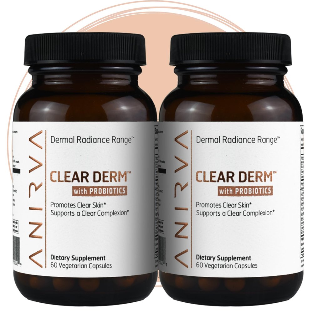 2-Pack Acne Pills with Zinc for Adults, Acne Pill for Hormonal Acne, Zinc Pills for Acne Treatment, Probiotics for Acne, Zinc Supplements for Adult Acne - Anirva Clear Derm With Probiotics