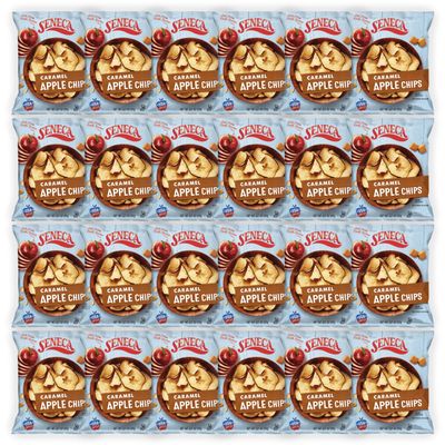 Seneca Caramel Apple Chips | Made from Fresh Apples | 100% Red Delicious Apples | Yakima Valley Orchards | Crisped Apple Perfection | Foil-Lined Freshness Bag | 0.7 ounce (Pack of 24)