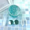 Cute Fashion Contact Lens Case, Color Sparkles Contact Lens Care Vision Care Nobleness Contact Lens Cases Kit with Mirror, Tweezers, Stick Connection, Keep Contact Lens from Drying (Green) view 3