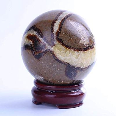 1pc 70-80mm Brown Septarium Quartz Natural Stone Crystal Ball Sphere