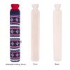 HomeTop Premium 2.25 Liters Rubber Hot Water Bottle w/Soft Navy Blue Snowflake Knit Cover Navy Blue view 3