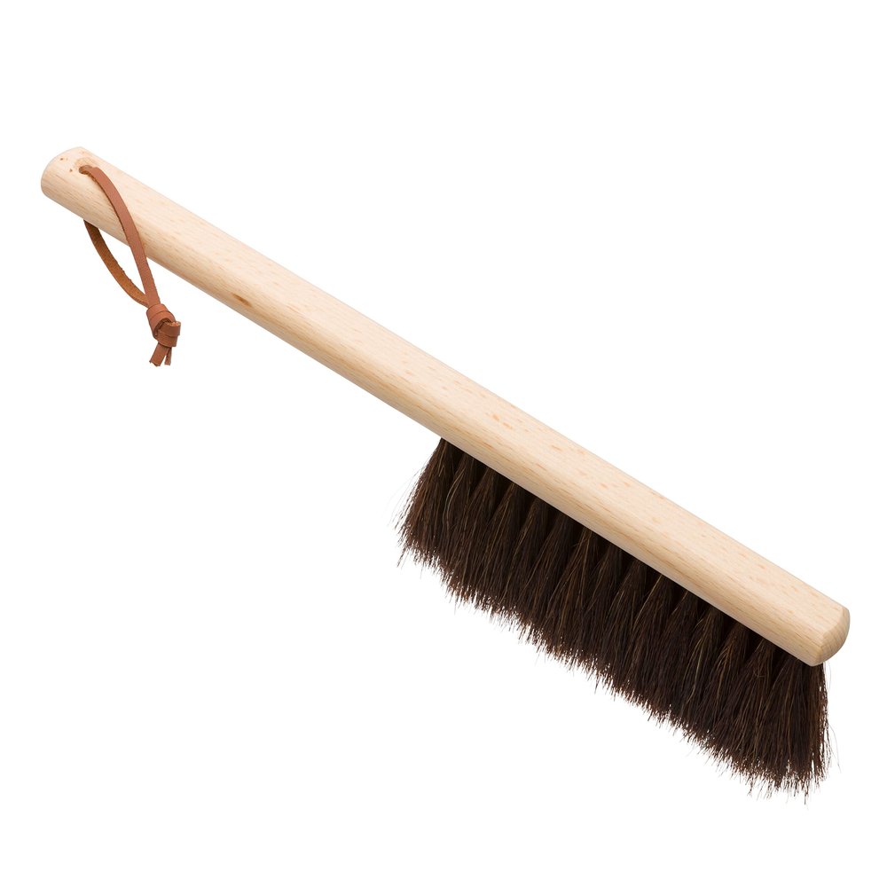 Redecker Ultra-Slim Horsehair Hand Brush with Oiled Beechwood Handle, 13-3/4-Inches