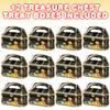 ArtCreativity Treasure Chest Treat Boxes for Kids, Pack of 12 Cardboard Box with Handles, Treasure Box Toys, Cookies, Candy Goody Bags, Halloween Pirate Accessories Birthday Party Favors Gift Bag view 2