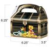 ArtCreativity Treasure Chest Treat Boxes for Kids, Pack of 12 Cardboard Box with Handles, Treasure Box Toys, Cookies, Candy Goody Bags, Halloween Pirate Accessories Birthday Party Favors Gift Bag view 3