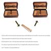 AMANCY Manly Black Brown Crocodile Pattern Leather Travel Cedar Wood Lined 4 Cigar Humidor Case, Included Cigar Cutter and Lighter Set view 3