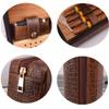 AMANCY Manly Black Brown Crocodile Pattern Leather Travel Cedar Wood Lined 4 Cigar Humidor Case, Included Cigar Cutter and Lighter Set view 4