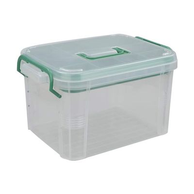 Nesmilers Large Family First-Aid Box, Clear Medicine Storage Box with Tray