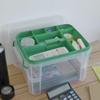 Nesmilers Large Family First-Aid Box, Clear Medicine Storage Box with Tray view 4