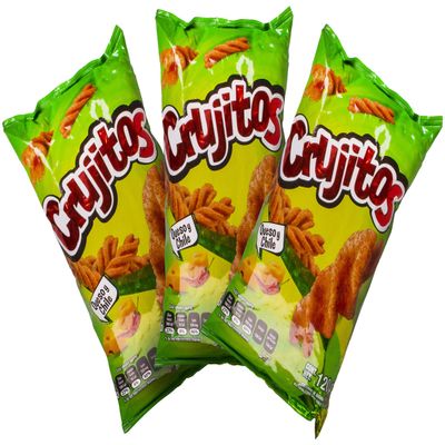 Authentic Mexican Chips Large Bag Fresh Mexican Snacks-Cheetos Bolita, Torciditos, Colmillos, Flaming Hot, Crujitos, Churrumais, Ruffles, Rancheritos, Doritos 3-Pack (Crujitos Queso y Chile)