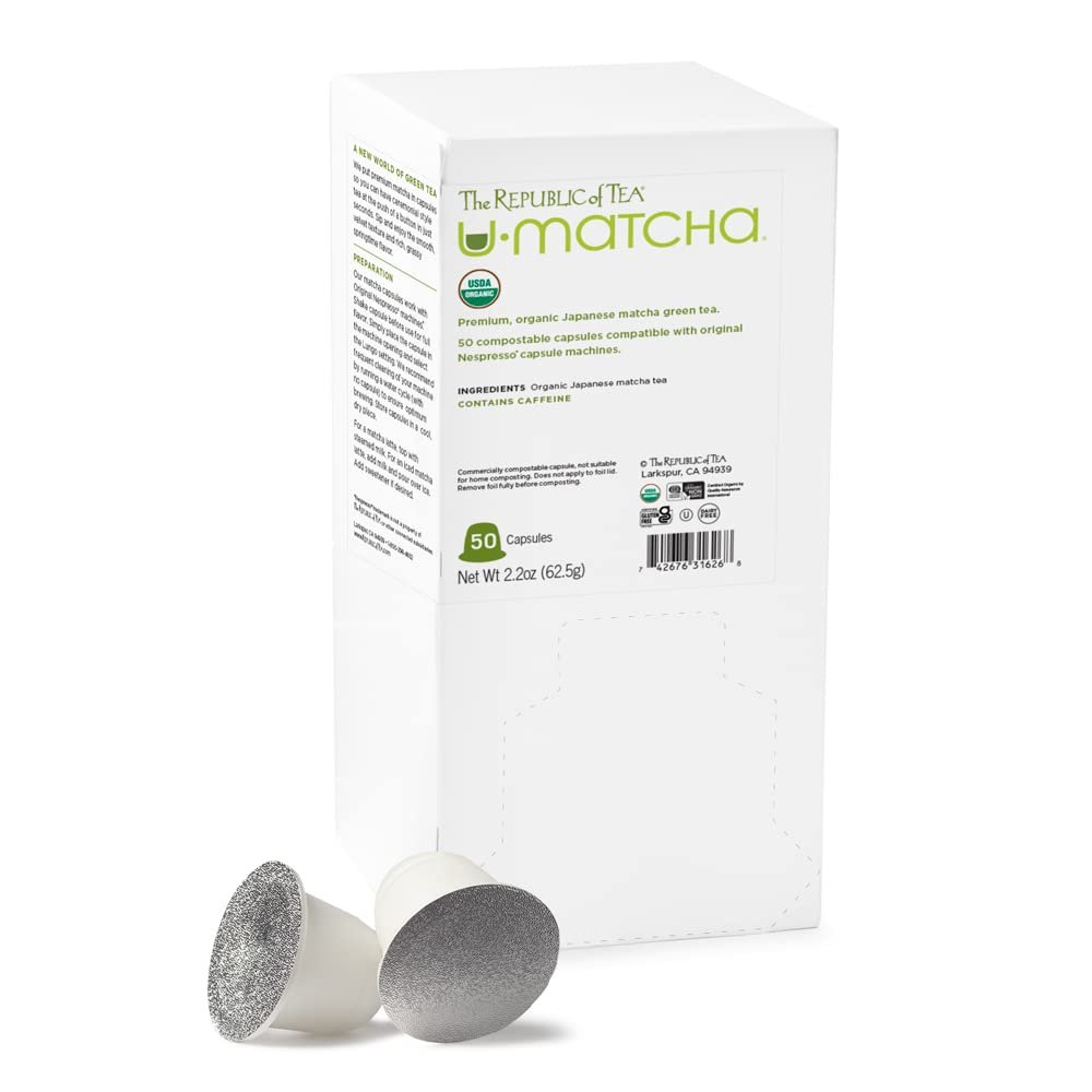 The Republic of Tea Organic UMatcha Green Tea Latte Capsule-Compatible Recyclable Pod (50 count)