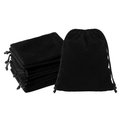 Mandala Crafts 4x6 Black Velvet Drawstring Bags - 50 Small Velvet Drawstring Pouches Bulk for Event and Wedding Favor, Gift Wrapping, Packaging, and Jewelry Gift Bags