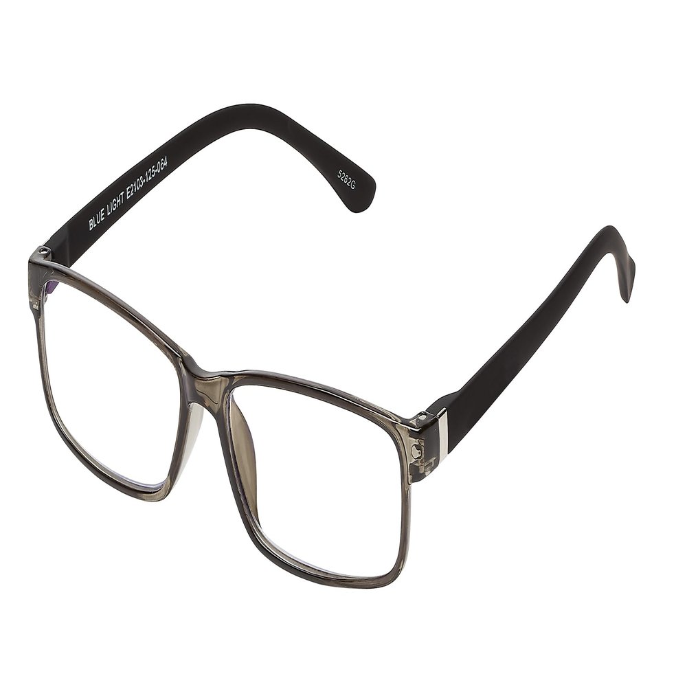 SAV Optitek E2103 Blue Light Reading Glasses - Flexible, Durable, Lightweight, High-Performance Reading Glasses for Men and Women, Smoke, + 1.5