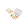 2 PCS Medicine Plan Pill Box.Push Button (6 Cells) Pill, Medicine, Vitamin Organizer Box - White