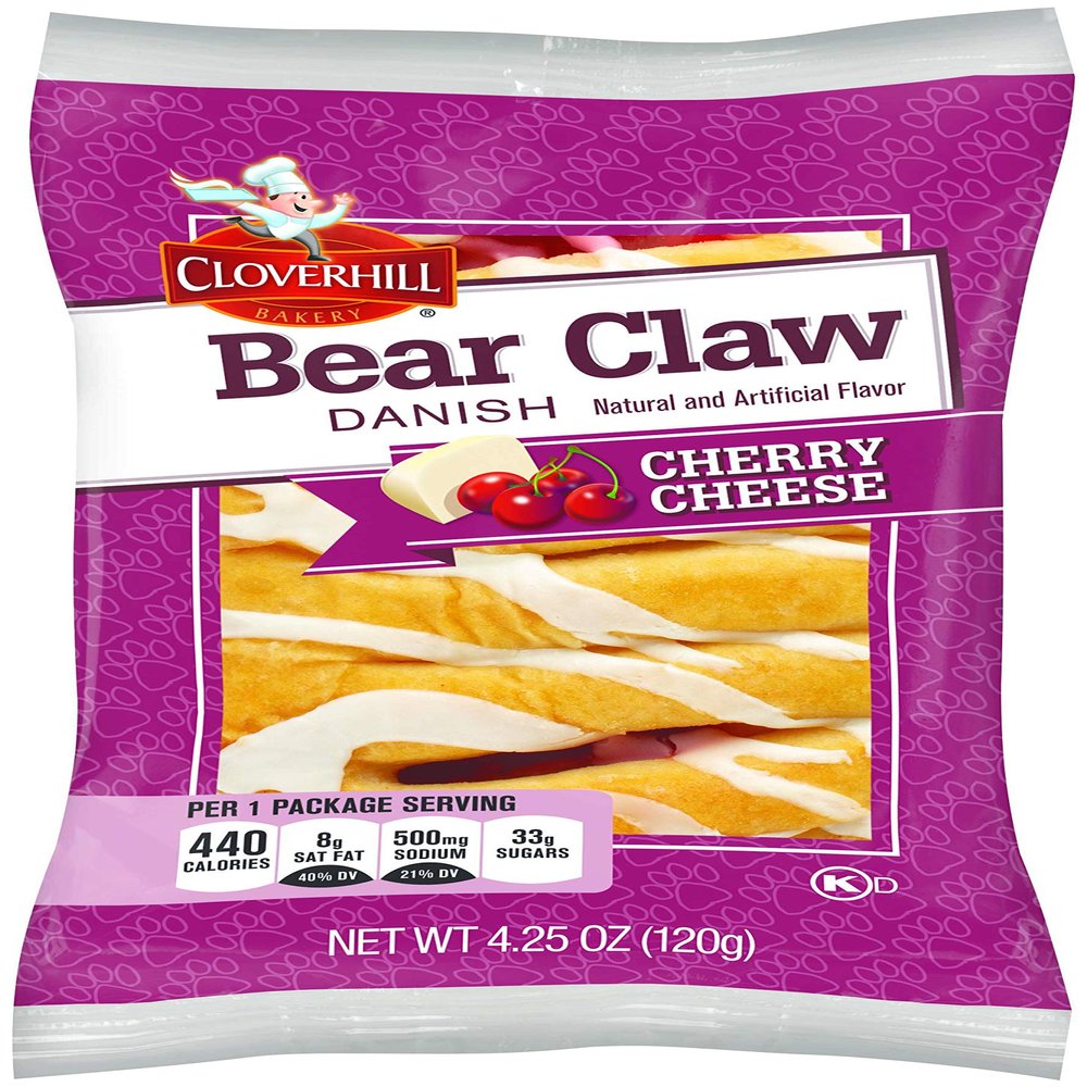 Cloverhill Cherry Cheese Bear Claw, 4.25 Ounce (12 Count)