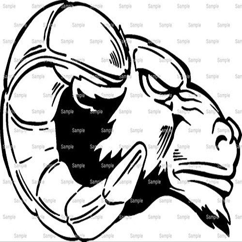 1/4 Sheet - Rams Mascot Birthday - D955 - 2D Edible Cake Cupcake Party Topper