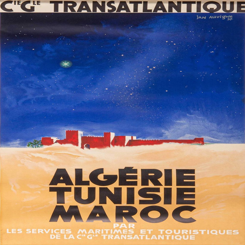 Algeria Tunise Morocco Poster Reproduction / Format 50 x 70 cm Paper 300 g HD Digital File Can be Visit Us (Shop: Display.FR)