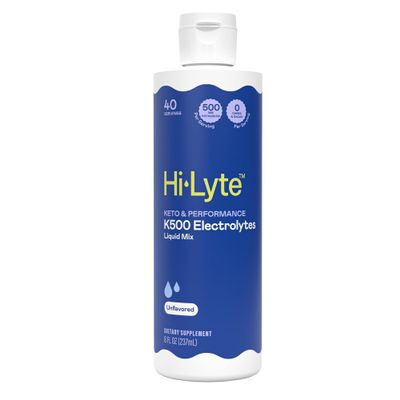 Hi-Lyte K500 Unflavored Electrolytes Liquid Mix, 40 Servings, High Potassium Supplement