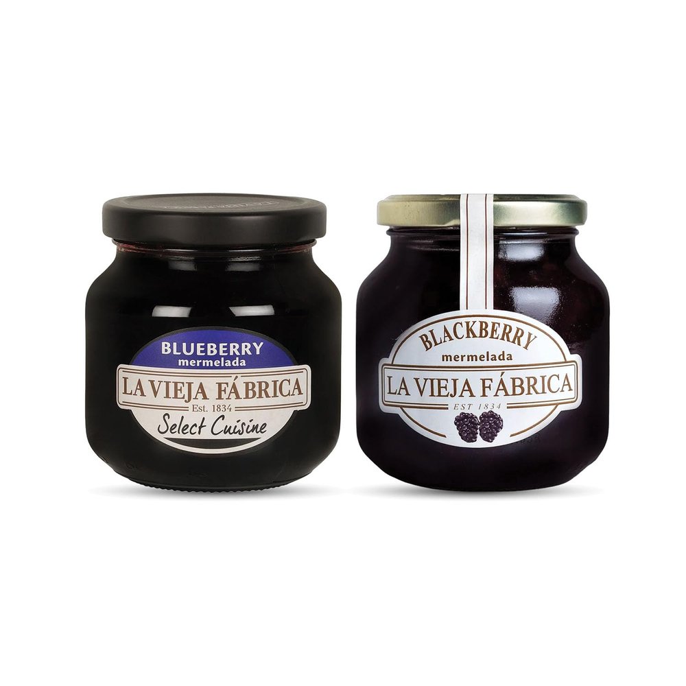 La Vieja Fabrica jam BlackBerry jam, 350g & Blueberry Jam Bottle, 285 g (Pack of 2)