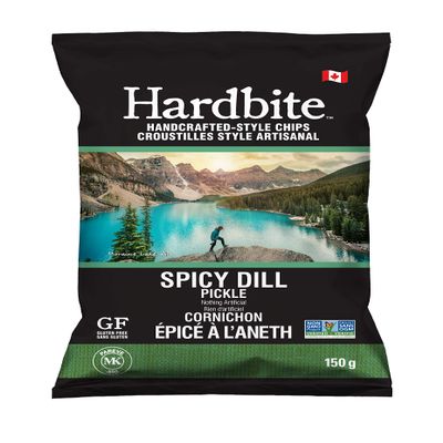 HARDBITE Spicy Dill Pickle Potato Chips, 150 GR
