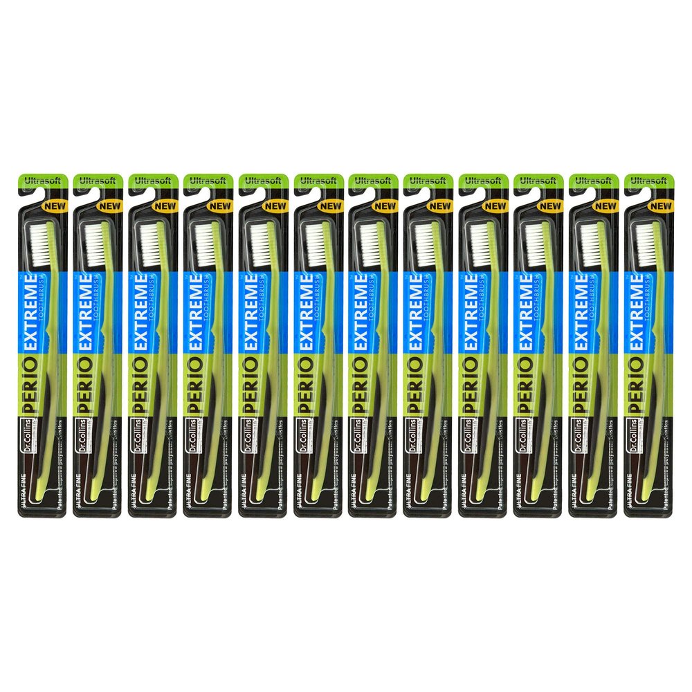 Dr. Collins Perio Extreme Toothbrush, (Colors Vary) (Pack of 12)
