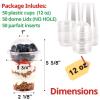 12 oz Clear Plastic Parfait Cups with Insert 3.25oz & Dome Lids No Hole - (50 Sets) Yogurt Fruit Parfait Cups for Kids, for Dips and Veggies, Take Away Breakfast and Snacks. No Leaking view 3
