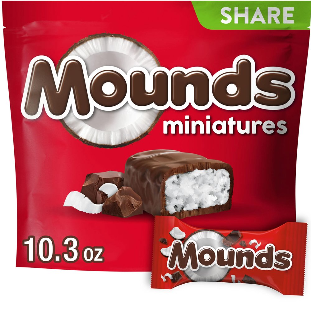 MOUNDS Miniatures Coconut and Dark Chocolate Candy Share Pack, 10.3 oz