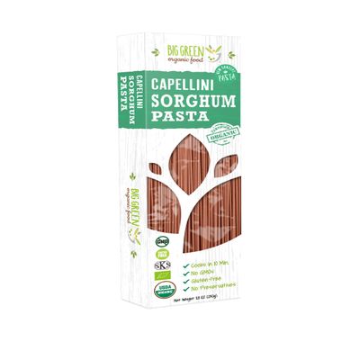 Big Green Organic Food- Organic Sorghum Capellini, 8.8oz, Gluten-Free, Non-GMO (3)