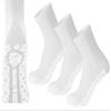 3 Pairs of Non-Skid Diabetic Cotton Quarter Socks with Non Binding Top (White, 9-11) view 1