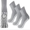 3 Pairs of Non-Skid Diabetic Cotton Quarter Socks with Non Binding Top (Grey, 13-15) view 1