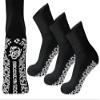 3 Pairs of Non-Skid Diabetic Cotton Quarter Socks with Non Binding Top (Black, 13-15) view 1