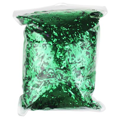 200 Grams PP Hamper Shreds & Strands Shredded Crinkle Confetti for DIY Gift Wrapping & Basket Filling (Green)