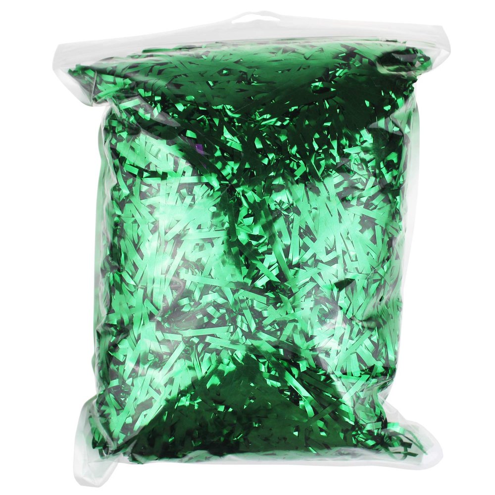 200 Grams PP Hamper Shreds & Strands Shredded Crinkle Confetti for DIY Gift Wrapping & Basket Filling (Green)