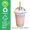 12 oz Clear Plastic Cups with Dome Lids - 100 Sets Disposable Party cups for To Go Iced Coffee Cold Drinks, Smoothie, Bubble Boba Tea, Juice, Parfait, Frappuccino, Milkshake. Nice Sealing Fruit Cup view 3