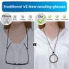 TERAISE Reading Glasses Necklace Readers for Women Anti-loss Lightweight Eyeglasses Portable Monocle Glasses with Exquisite Case(Black-1.0X) view 4