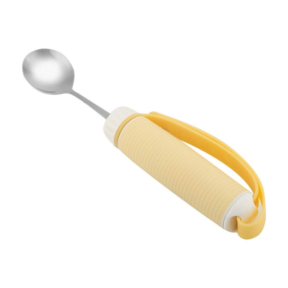 Adaptive Utensils, Flexible Rotating Built up Handle Fork/Spoon for Disabled Patient Arthritis Elder, 9.6in(Spoon)