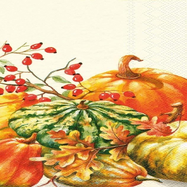Boston International Paper Hand Towels for Bathroom Fall Decor Guest Towels Disposable, Decorative Paper Napkins, Pumpkin Decor Calabaza Cream Pak 32