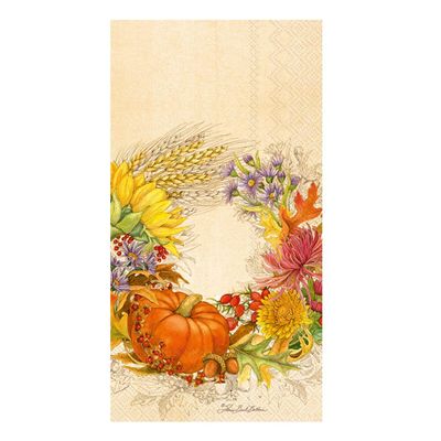 Boston International Paper Hand Towels for Bathroom Fall Decor Decorative Disposable Paper Napkins Pumpkin Decor Beautiful Harvest Pak 32