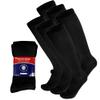 6 Pairs of Diabetic Over The Calf - Knee High Cotton Socks (Black - 6 Pairs, Fit Men's Shoe Size 10-12) view 1