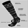 6 Pairs of Diabetic Over The Calf - Knee High Cotton Socks (Black - 6 Pairs, Fit Men's Shoe Size 10-12) view 2