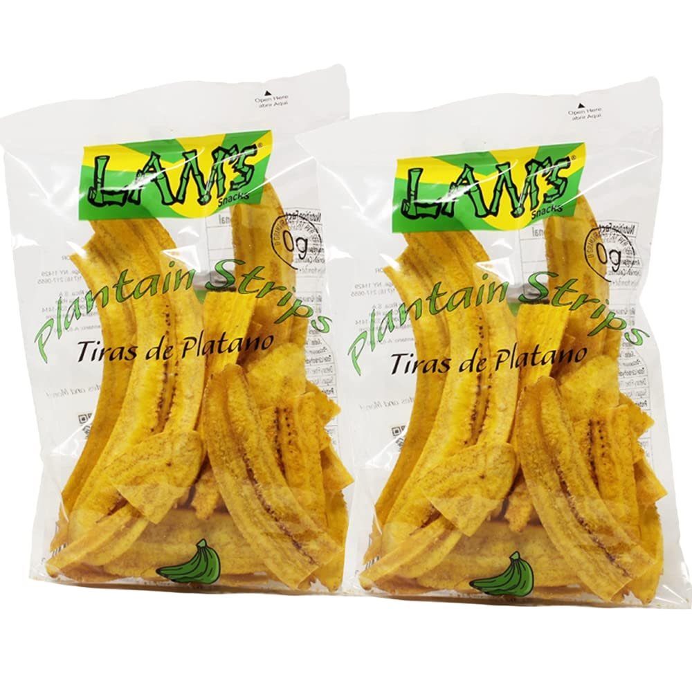 (pack of 02) Lam's Plantain Strips || Tiras de Platano || 2.5oz || 71g || Vegetable Snacks || Healthy & Fresh Snacks || Gluten-free || Banana Chips || Natural Slices ||