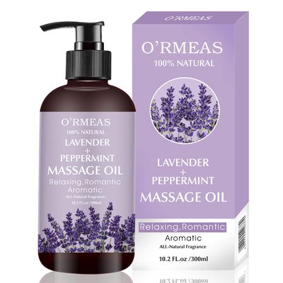 Massage Oil with Lavender and Peppermint Massage Oil for Skin Moisturizing Body Oil Lavender Oil for Men and Women 10.2 fl.oz