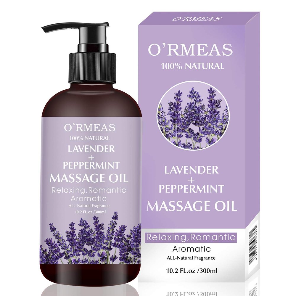 Massage Oil with Lavender and Peppermint Massage Oil for Skin Moisturizing Body Oil Lavender Oil for Men and Women 10.2 fl.oz