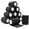 12 Rolls Elastic Self Adhesive Bandage Wrap 3 Inch, Breathable Non Woven Cohesive Bandage, Vet Wrap for Dogs, Ankle Sprains Swelling Tape, Sports Athletic Tape Black view 1